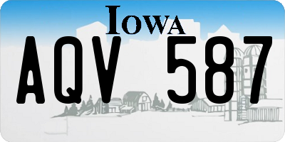 IA license plate AQV587