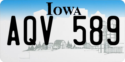 IA license plate AQV589