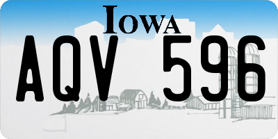 IA license plate AQV596