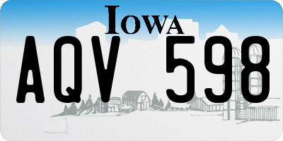 IA license plate AQV598