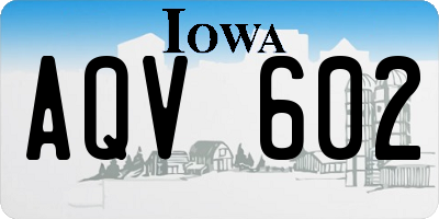 IA license plate AQV602