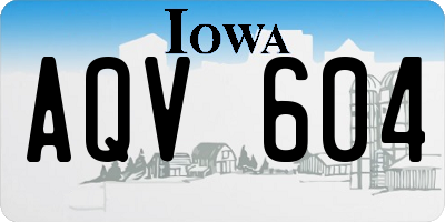 IA license plate AQV604
