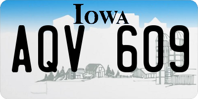 IA license plate AQV609