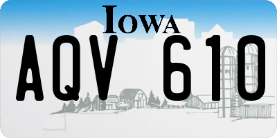 IA license plate AQV610