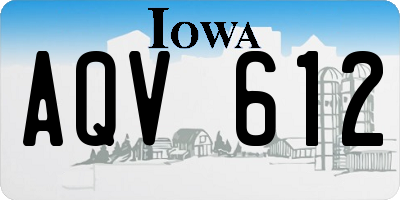 IA license plate AQV612