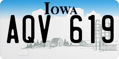 IA license plate AQV619