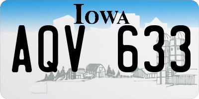 IA license plate AQV633