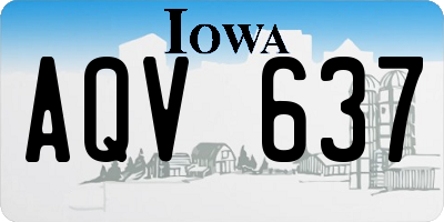 IA license plate AQV637