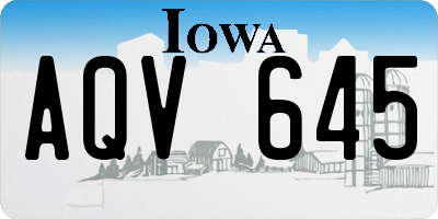 IA license plate AQV645