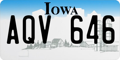 IA license plate AQV646