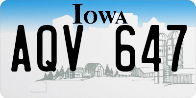 IA license plate AQV647