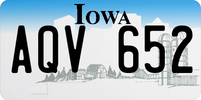 IA license plate AQV652