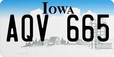 IA license plate AQV665