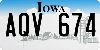 IA license plate AQV674