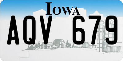 IA license plate AQV679