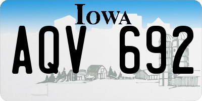IA license plate AQV692