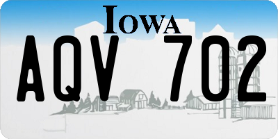 IA license plate AQV702