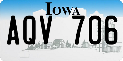 IA license plate AQV706