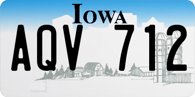 IA license plate AQV712