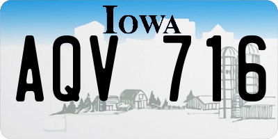 IA license plate AQV716