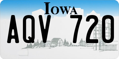 IA license plate AQV720