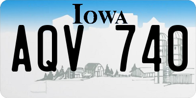 IA license plate AQV740