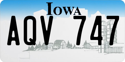 IA license plate AQV747