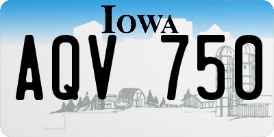 IA license plate AQV750