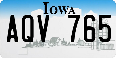 IA license plate AQV765