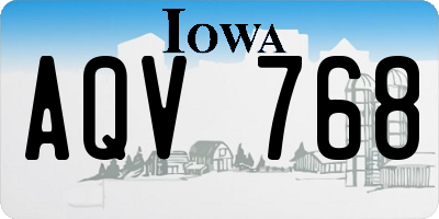 IA license plate AQV768