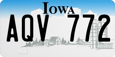 IA license plate AQV772