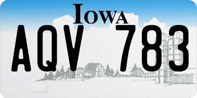 IA license plate AQV783