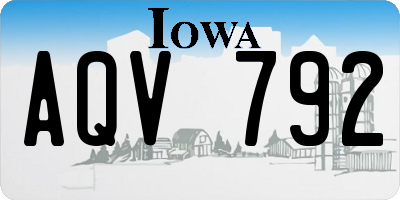IA license plate AQV792