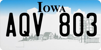 IA license plate AQV803