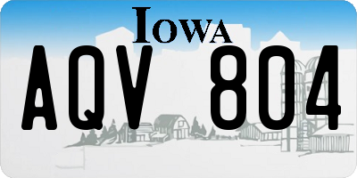IA license plate AQV804