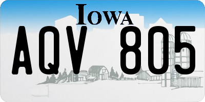 IA license plate AQV805
