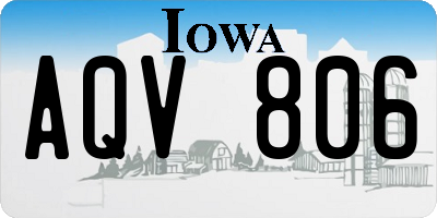 IA license plate AQV806