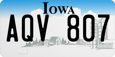 IA license plate AQV807