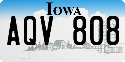 IA license plate AQV808