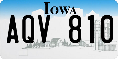 IA license plate AQV810