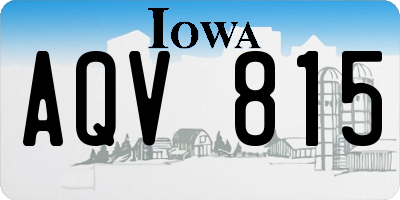 IA license plate AQV815