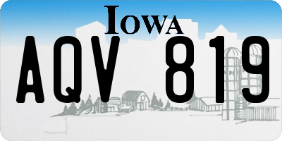 IA license plate AQV819