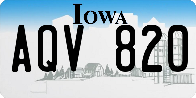 IA license plate AQV820