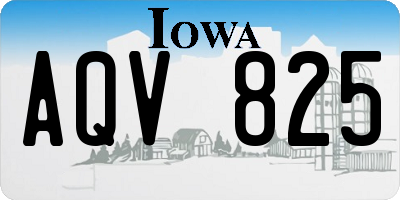 IA license plate AQV825