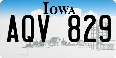 IA license plate AQV829