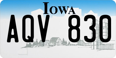 IA license plate AQV830