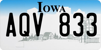 IA license plate AQV833