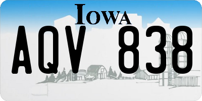 IA license plate AQV838