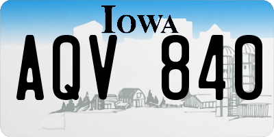 IA license plate AQV840
