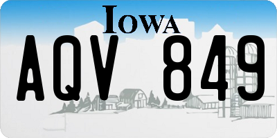 IA license plate AQV849